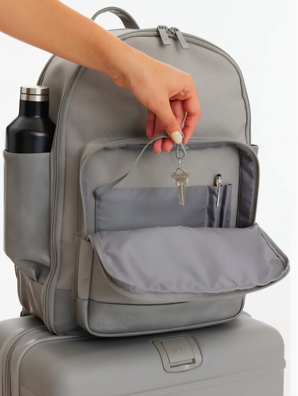 Beis Travel Backpack in Grey - Picture 9 of 13